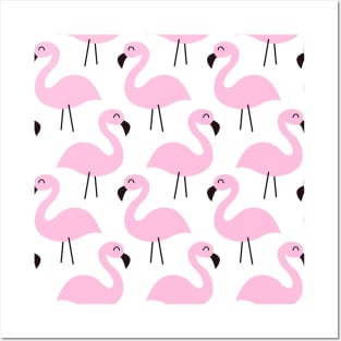 Pink Flamingos Pattern Posters and Art